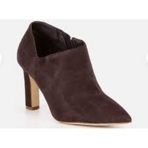 Cole Haan Vestry Suede Ankle Shooties‎ Booties Brown Heeled Boot Sz 11B